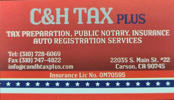 Income Tax, DMV Services, Notary Services, and Insurance