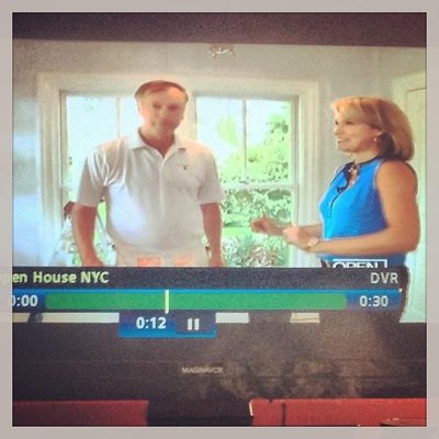 On TV with Libby Langdon, at one of my job sites where I was installing wallpaper