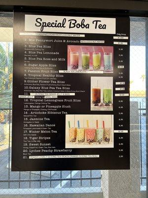 Drink menu