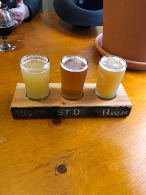 Flight of left to right--- pocket cruiser, seas the day, house IPA