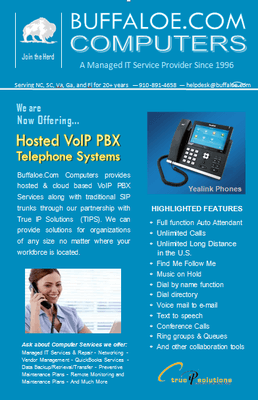 We offer Cloud based Hosted PBX VoIP Telephone Systems