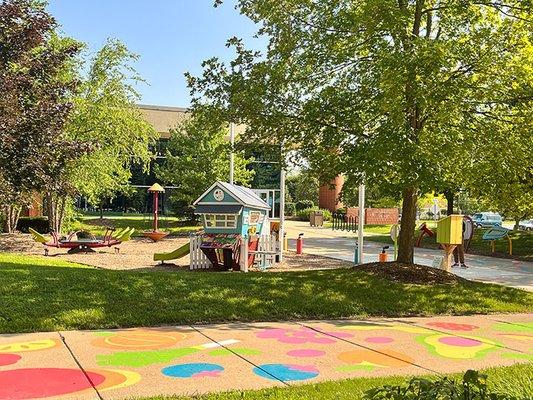 The play area outside the building.