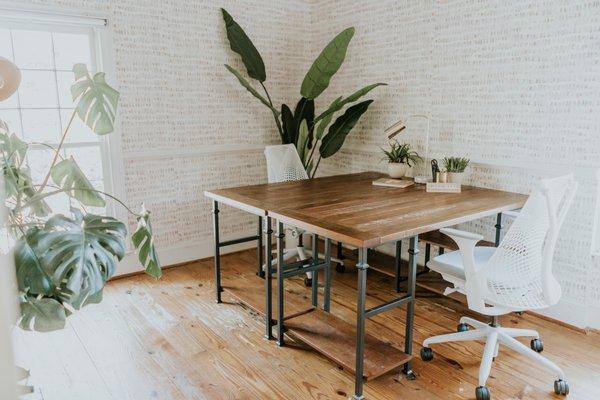 Spacious desks and ergonomic chairs