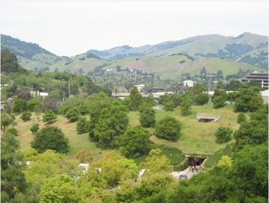 Hillside in which jail is encased