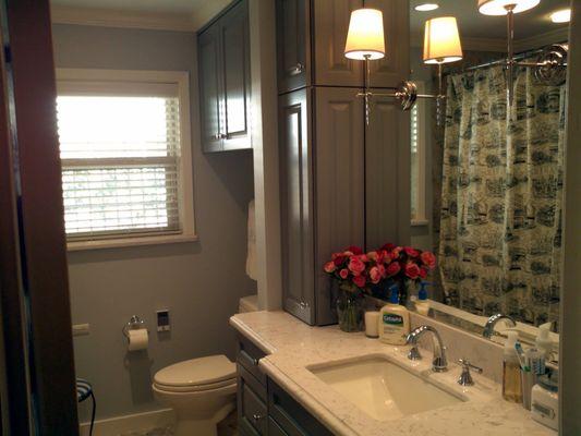 Custom vanity cabinetry.