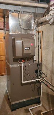 Newly Installed York 96% Furnace, Indoor Evaporator Coil, w/ Fan Powered Humidifier