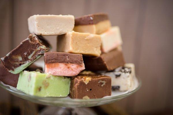 We offer at least 12 flavors daily of our creamy, homemade fudge!