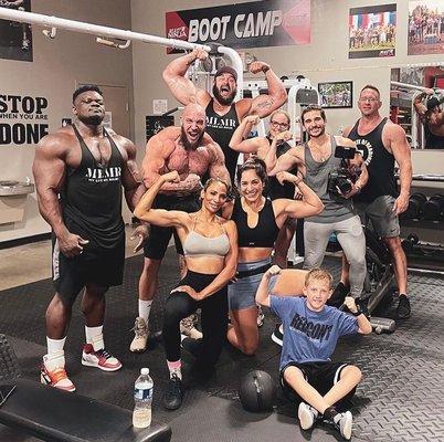 Adam Scherr Braun Strowman, and his gang of friends getting their swole on at Beast Ninja.