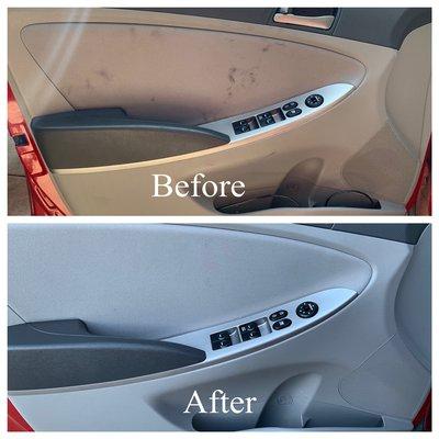 Door Panels cleaned!  Wow!  What a difference!