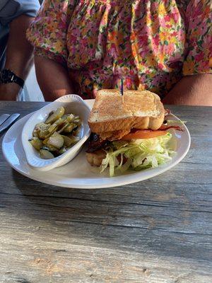 Shrimp BLT with grilled veggies