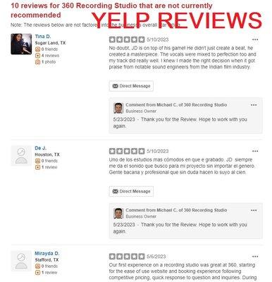 I HAVE 12 Reviews that YELP WONT SHOW