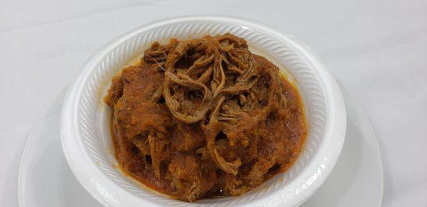 Incredibly delicious shredded beef. Perfect with Jim Food Rice with Bacon and Pepperoni and also with their white beans.