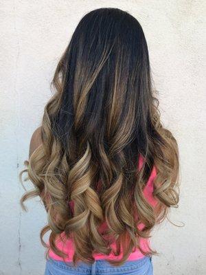 black-blonde balayage