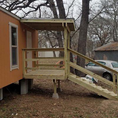 Custom built deck for mother in law cabin