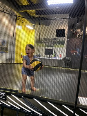 Test trampoline in store