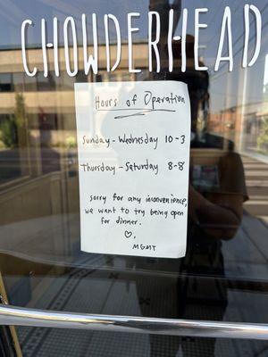 New hours