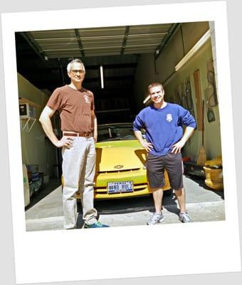 http://tinyurl.com/Yelp-Able **Andrew Hughes flew in today to have a long crack repaired in his bright yellow Chevy Cavalier.  Check out his