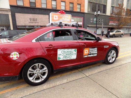 Winter 2018 holiday parade in Saginaw MI. Business Camber of Commerce Award!