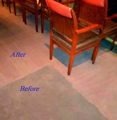 Commercial Carpet-halfway cleaned