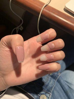 Second time after they "re did" the chipped nails.