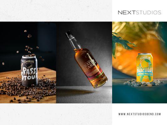 Professional beverage product photography created in our studio.