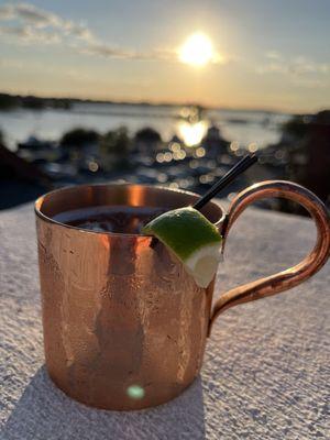 A refreshing Moscow Mule, no better way to enjoy a sunset!