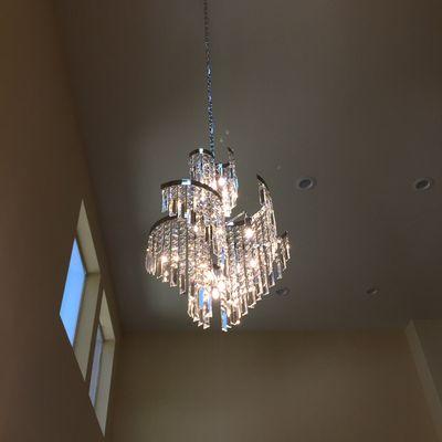 20' ceiling we installed a chandelier on