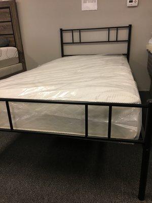 Twin bed frame with 9 inch mattress $139