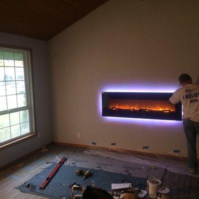 Electric Fireplace with LED accent lighting