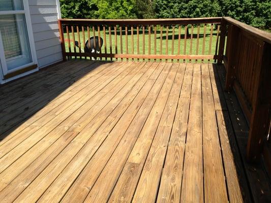 Deck staining Before