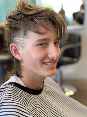 Happy teenager with an awesome mullet!!