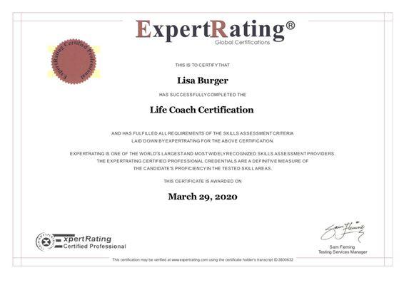 Spent Covid 19 Lock down finishing my Life Coaching Certifications