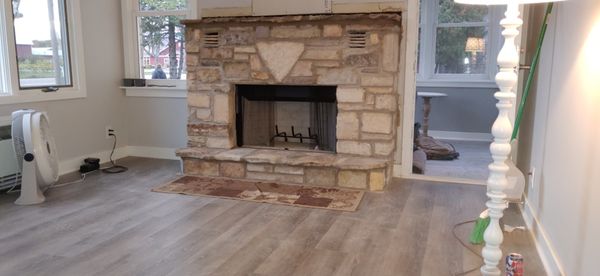 Installed new wood burning fireplace