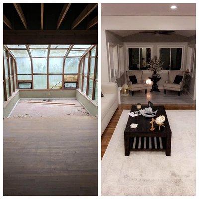 Indoor Patio Before and After