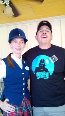 Our awesome tour guide, Rachel,  and some Star Wars Dude!