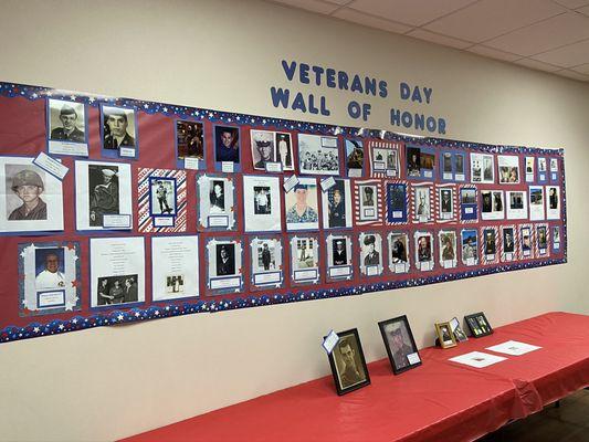 Students honor those that have served our great country from our Parish School Community