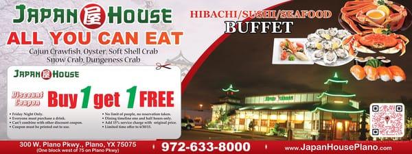 Print this, enjoy your by one get one free dinner!