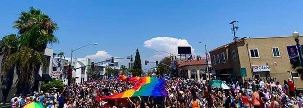 The annual Gay Pride Parade starts at Pride Square in Hillcrest and ends at Balboa Park