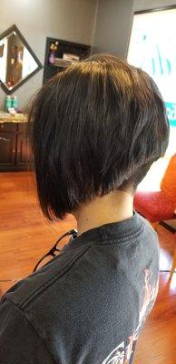 A different angle of my hair cut