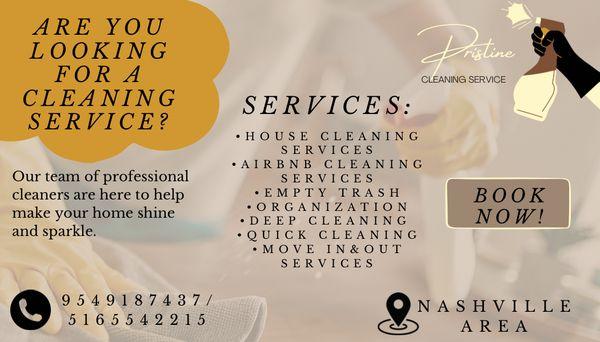 Our services offered and contact information.