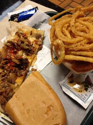 Steak supreme and onion rings