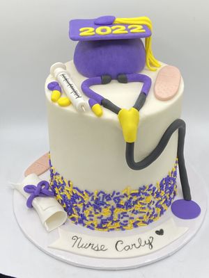 Nurse themed graduation cake