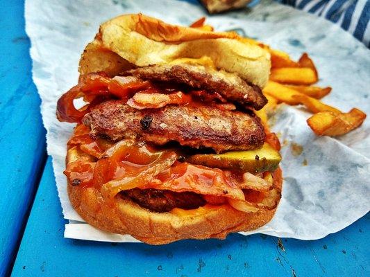 Fatty Patty be Double Cheeseburger Deep Fried Cheese Sticks n Chicken Patty