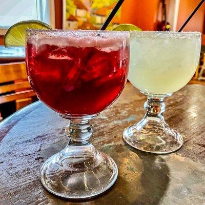 Hibiscus and house margaritas