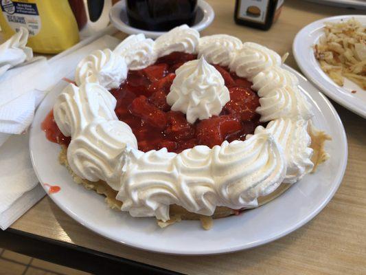 Strawberry and cream pancakes