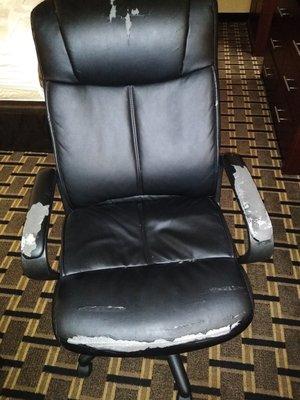 Pretty worn out looking desk chair in my hotel room