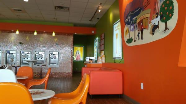 Clean, friendly service and Yummy!!! Favorite flavors pistachio and cheesecake. Love the orange furniture. Awesome!