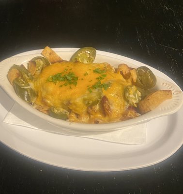 Cheesy tots with jalapeños