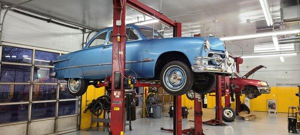 Sweet '51 Ford Custom came in for a transmission leak, performed a complete reseal and adjustments to linkage.  She's never run better!