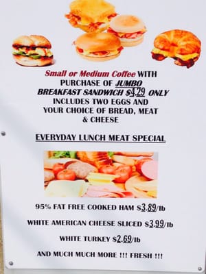 Lunch and breakfast specials!